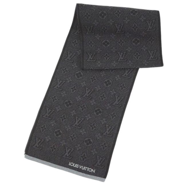 ルイヴィトン（LOUIS VUITTON） ウール M73468 エシャルプ マイ・モノグラム・エクリプス ジャガード マフラー グレー