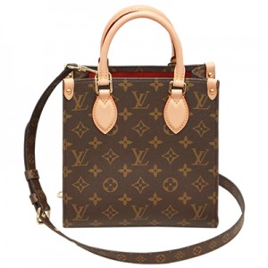 ルイ・ヴィトン LOUIS VUITTON サック・プラ BB 2way トートバッグ バッグ PVCコーティングキャンバス レザー モノグラム レディース ブラウン系 M45847