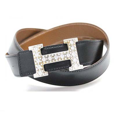 エルメス リバーシブルＨベルト  バックルアフター装飾 ボックスカーフ×トゴ ブラック×ゴールド シルバー金具 Ｈ刻 he-be-1521