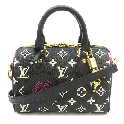 ルイヴィトン LOUIS VUITTON 2WAYバッグ スピーディ・バンドリエール 20 ブラック/ホワイト ボストンバッグ 黒 白 ピンク ゴールド金具 M46088 レディース
