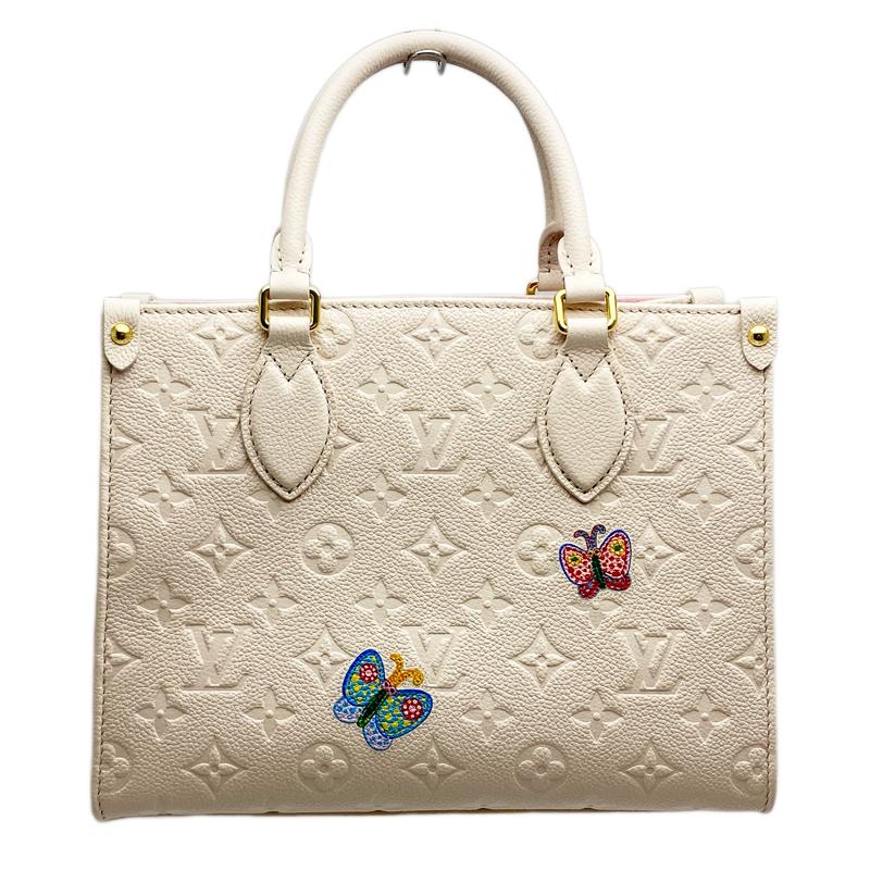 ルイヴィトン ハンドバッグ モノグラム・アンプラント LV × YK オンザゴーPM M21732 フラワー 草間彌生