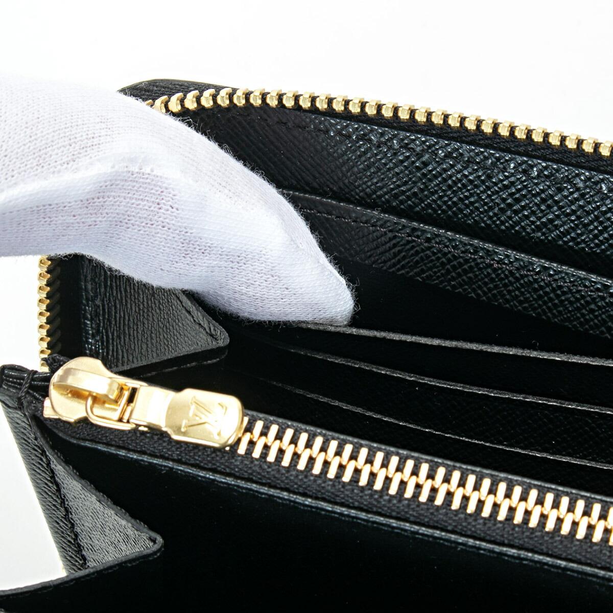 ルイ ヴィトン ラウンドファスナー長財布 ジッピー・ウォレット エピ ノワールゴールド金具 M68755