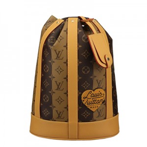 ルイ・ヴィトン Louis Vuitton ランドネ メッセンジャー ストライプ NIGO 肩掛け 巾着型 ショルダーバッグ モノグラム ブラウン M45968 メンズ