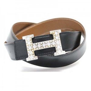 エルメス リバーシブルＨベルト  バックルアフター装飾 ボックスカーフ×トゴ ブラック×ゴールド シルバー金具 Ｈ刻 he-be-1521