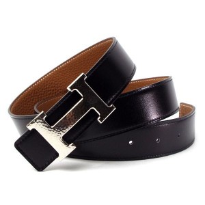 エルメス HERMESHバックル ベルトブラック+ゴールドシルバーバックル he-be-1582