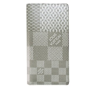 ルイヴィトン 3D キャンバス メンズ 二つ折り長財布 ポルトフォイユ ブラザ NM ダミエ・グラフィット アンタークティカ N60435
