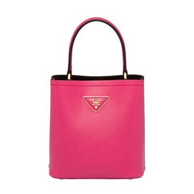プラダ PRADA サフィアーノレザー スモールパニエバッグ マゼンタ 1BA217_0001
