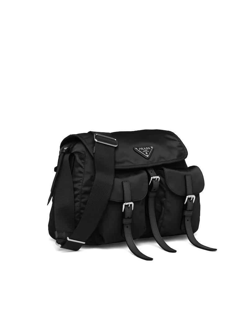 プラダ PRADA ナイロン×サフィアーノ ショルダーバッグ ブラック 1BD225_V44_F0002_V_OOH