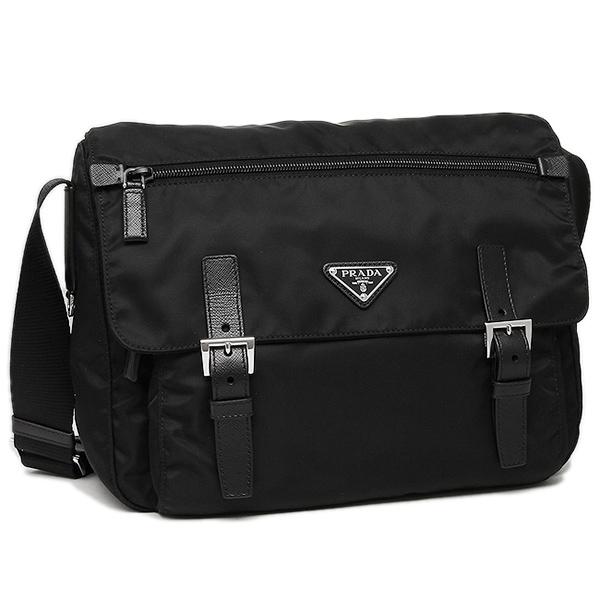 プラダショルダーバッグ ヴェラ トライアングルロゴ ブラック レディース メンズ PRADA 1BD671 V44 F0002