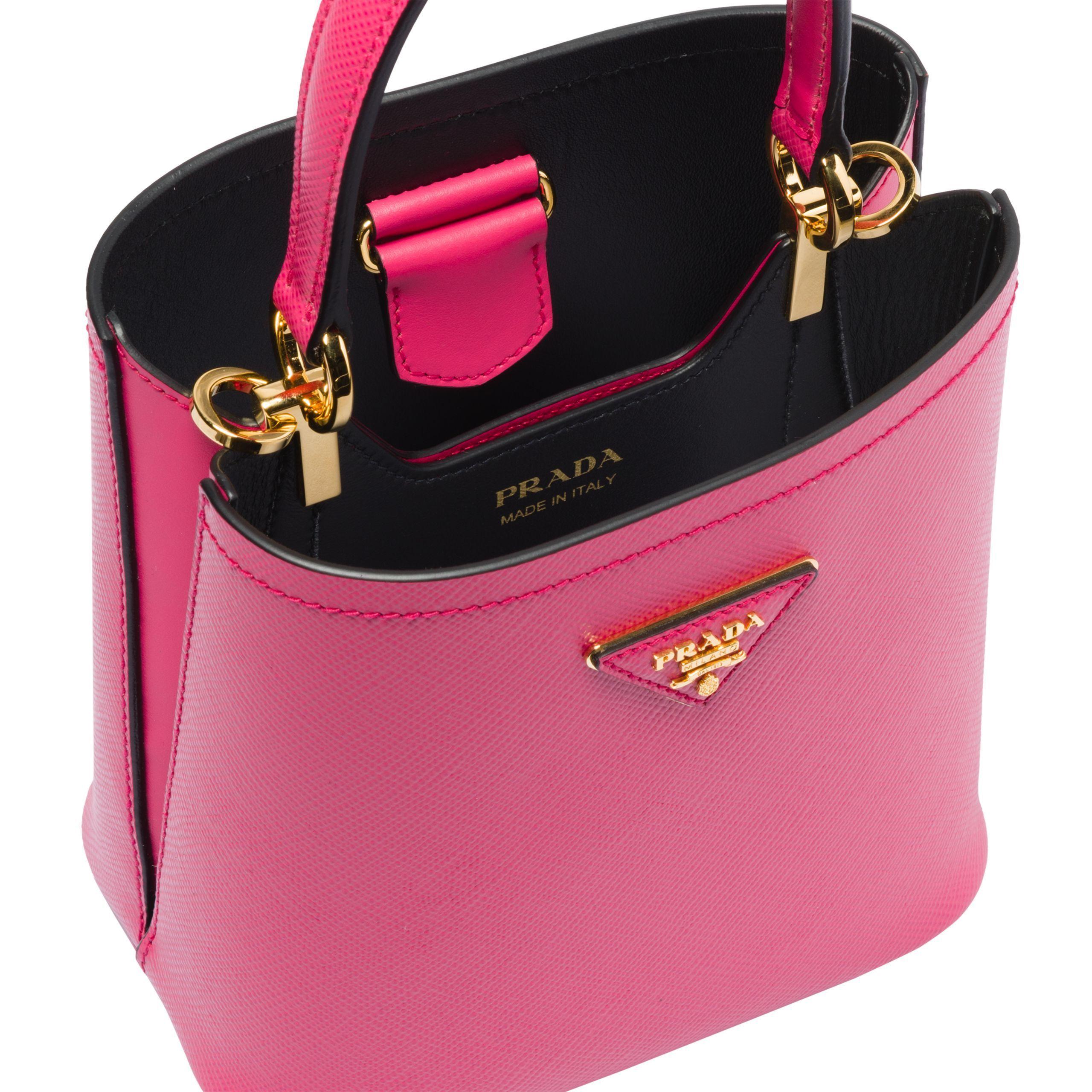 プラダ PRADA サフィアーノレザー スモールパニエバッグ マゼンタ 1BA217_0001