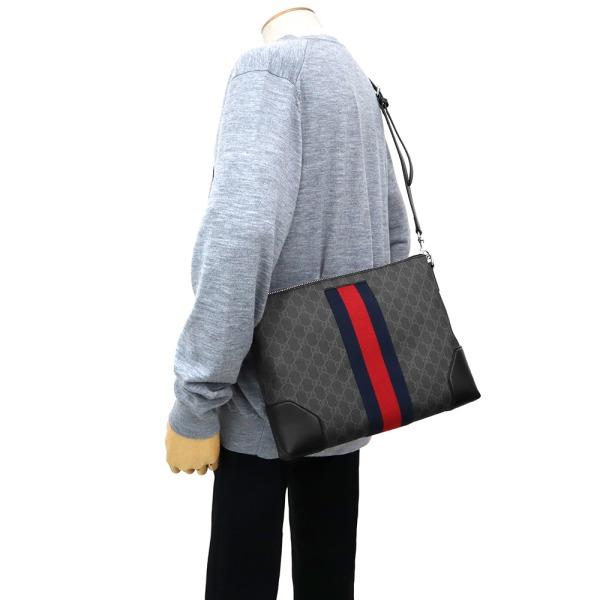 グッチ メンズ ショルダーバッグ GGスプリーム メッセンジャーバッグ クラッチ ブラック 474139 K5ICN 1095