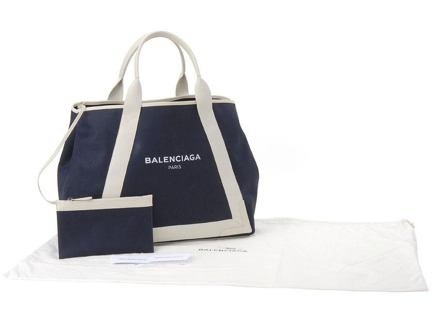 バレンシアガトートバッグ NAVY CABAS M ネイビー カバ キャンバス ブルー レディース 339936 K9H1N 4092​