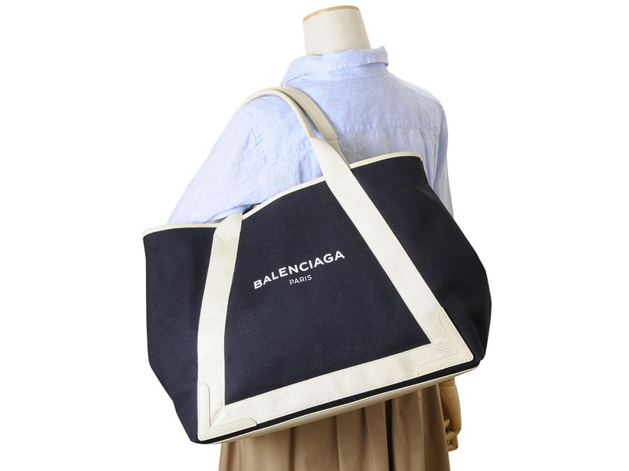 バレンシアガトートバッグ NAVY CABAS M ネイビー カバ キャンバス ブルー レディース 339936 K9H1N 4092​