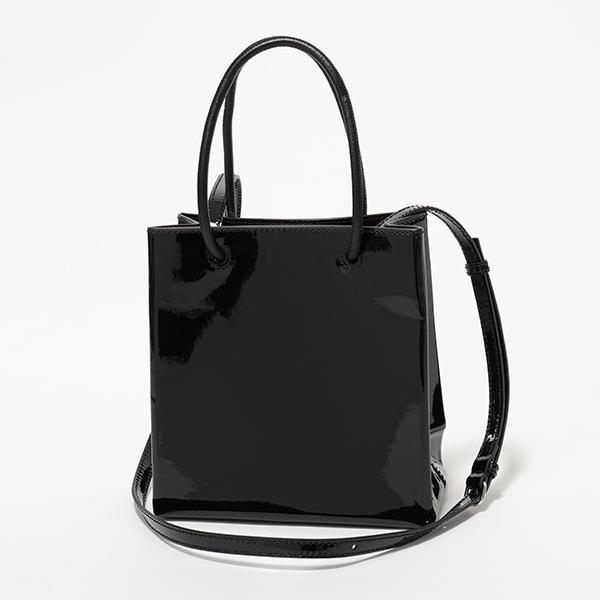 バレンシアガ SHOPPING TOTE XXS AJ パテントレザー トートバッグ BLACK 鞄 レディース 572411 1FE1N 1000​