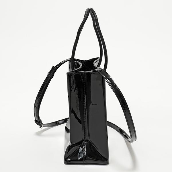 バレンシアガ SHOPPING TOTE XXS AJ パテントレザー トートバッグ BLACK 鞄 レディース 572411 1FE1N 1000​