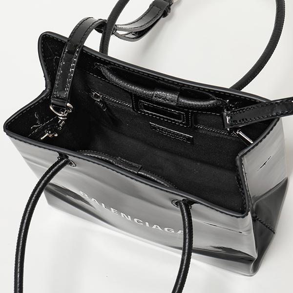 バレンシアガ SHOPPING TOTE XXS AJ パテントレザー トートバッグ BLACK 鞄 レディース 572411 1FE1N 1000​
