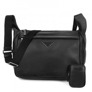 プラダ PRADA ショルダーバッグ メンズ ベルトポーチ付 レザー ブラック 2VH125 2DMF F0002
