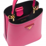 プラダ PRADA サフィアーノレザー スモールパニエバッグ マゼンタ 1BA217_0001