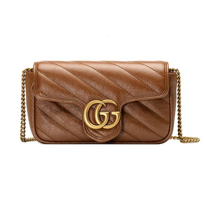 グッチ GUCCI キルティング スーパーミニバッグ ブラウン 476433 0OLFT 2535