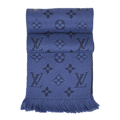 LOUIS VUITTON ルイ・ヴィトン マフラー エシャルプ・ロゴマニア ブルーデニムダーク M70812
