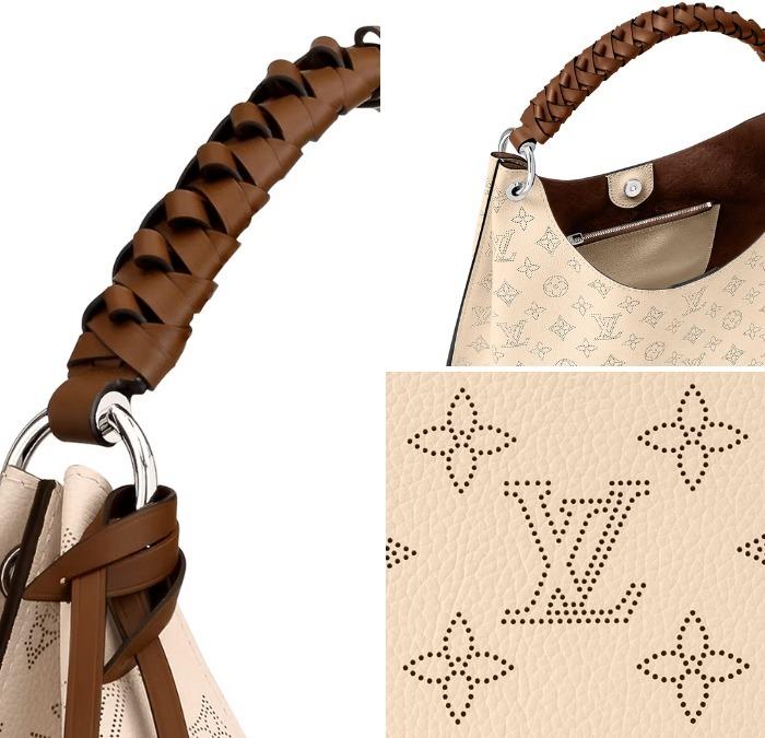 ルイ・ヴィトン LOUIS VUITTON カーメルバッグ モノグラム マヒナレザー クリーム M53188