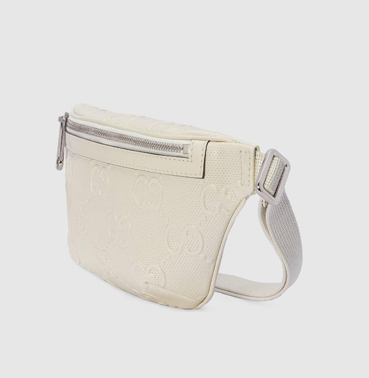 グッチ GUCCI ブラックレザー GGエンボス ベルトバッグ 658582 1W3CN 9022