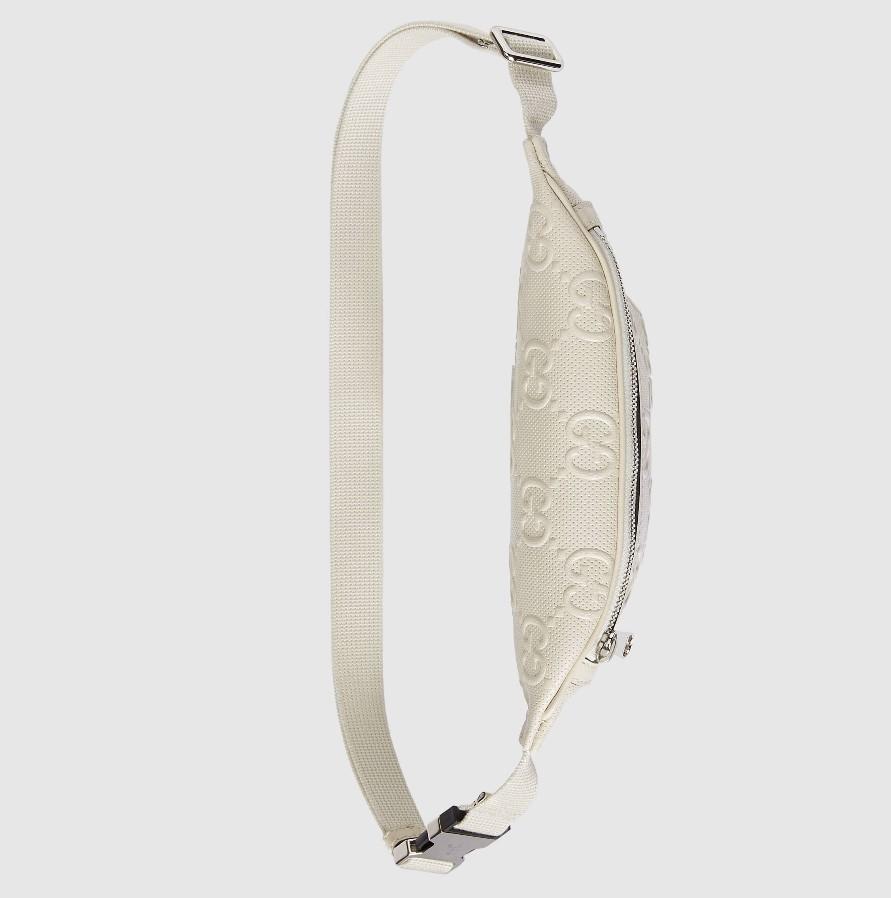 グッチ GUCCI ブラックレザー GGエンボス ベルトバッグ 658582 1W3CN 9022