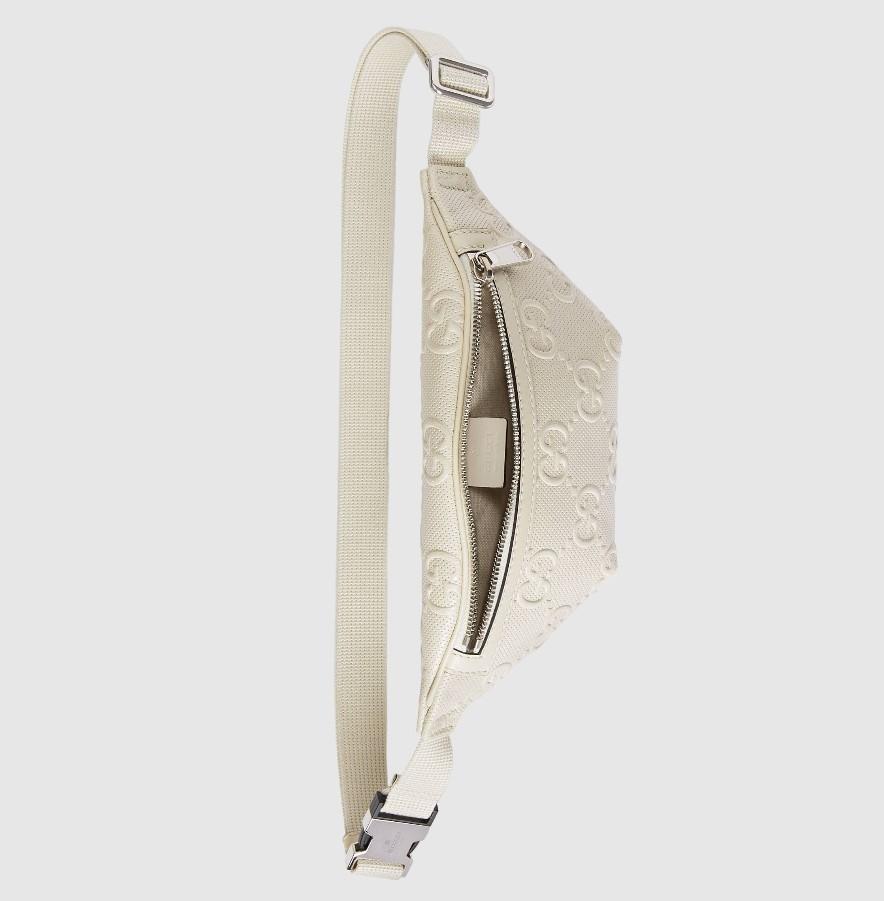 グッチ GUCCI ブラックレザー GGエンボス ベルトバッグ 658582 1W3CN 9022