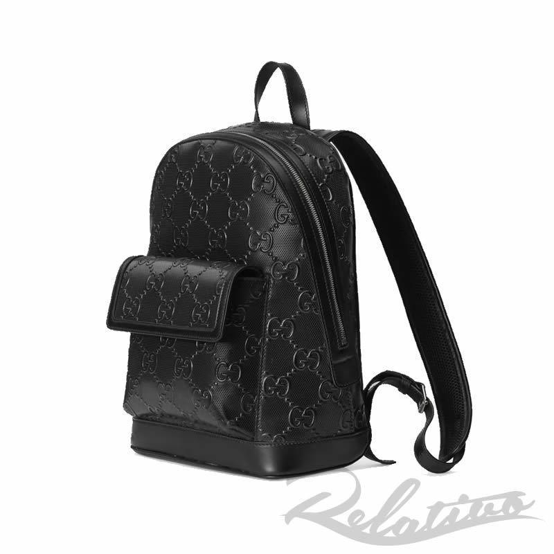 GUCCI GGエンボス バックパック リュックサック レザー ブラック 658579 1W3BN 1000