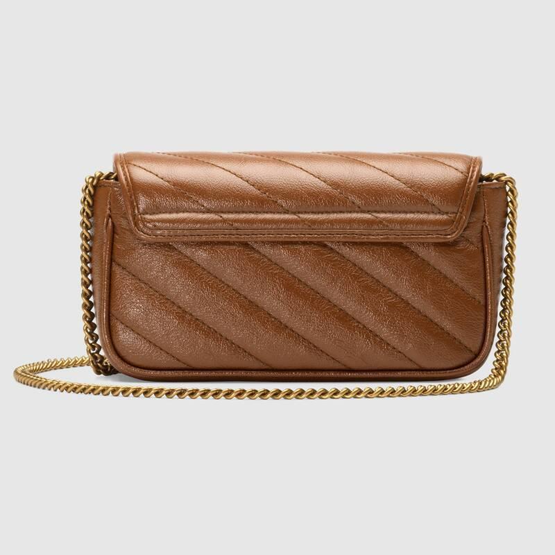 グッチ GUCCI キルティング スーパーミニバッグ ブラウン 476433 0OLFT 2535