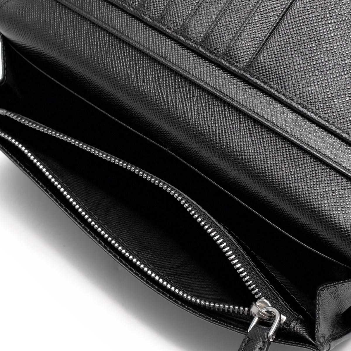 プラダ PRADA 長財布 SAFFIANO TRIANG ブラック 2MV836 QHH F0002 メンズ