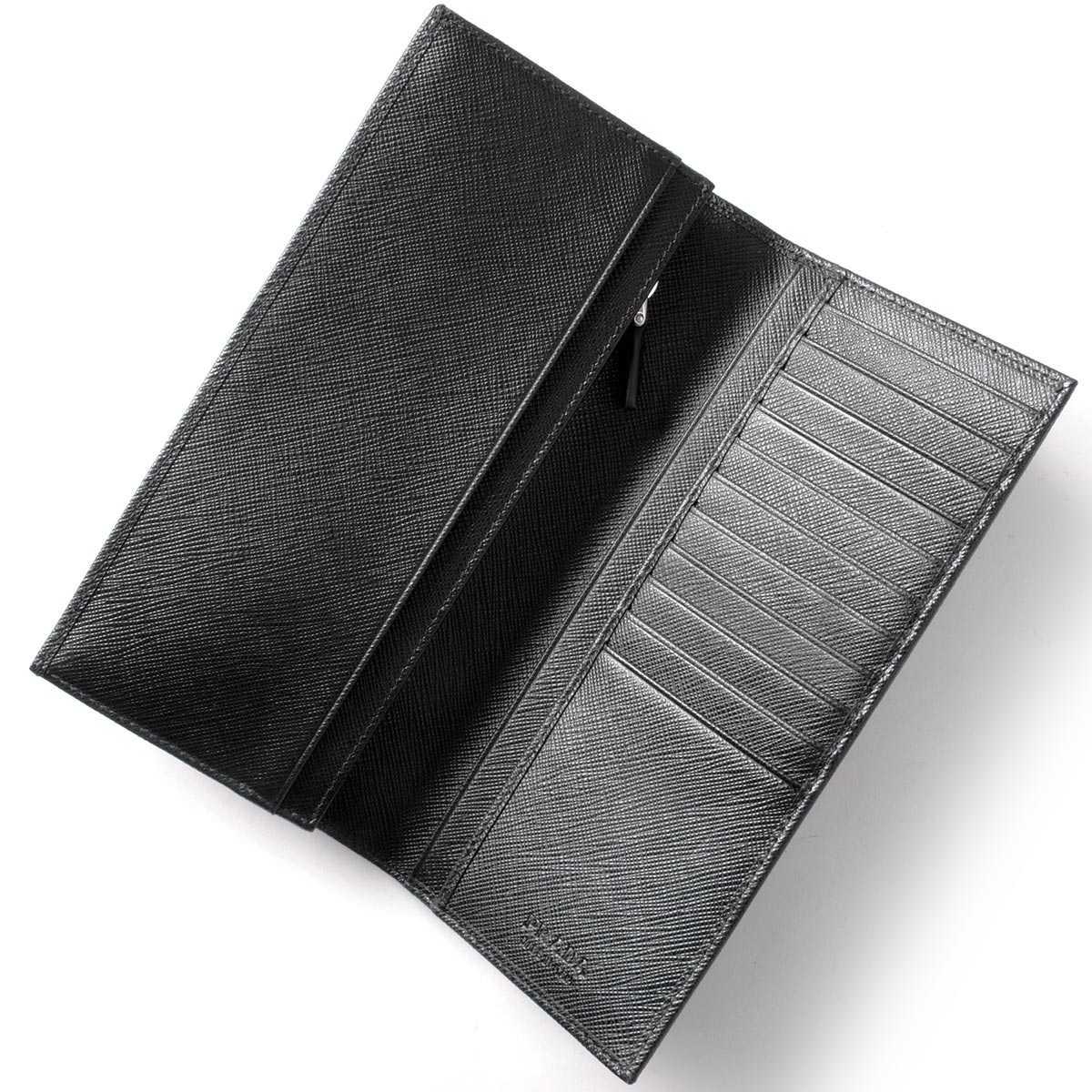 プラダ PRADA 長財布 SAFFIANO TRIANG ブラック 2MV836 QHH F0002 メンズ