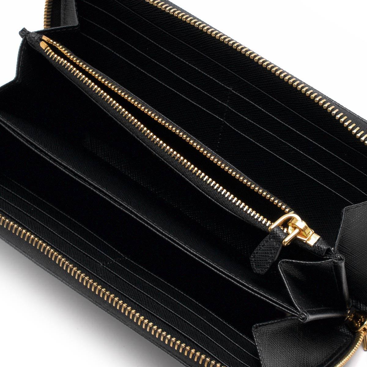 プラダ PRADA 長財布 SAFFIANO TRIANG 三角ロゴプレート ブラック 1ML506 QHH F0002 レディース