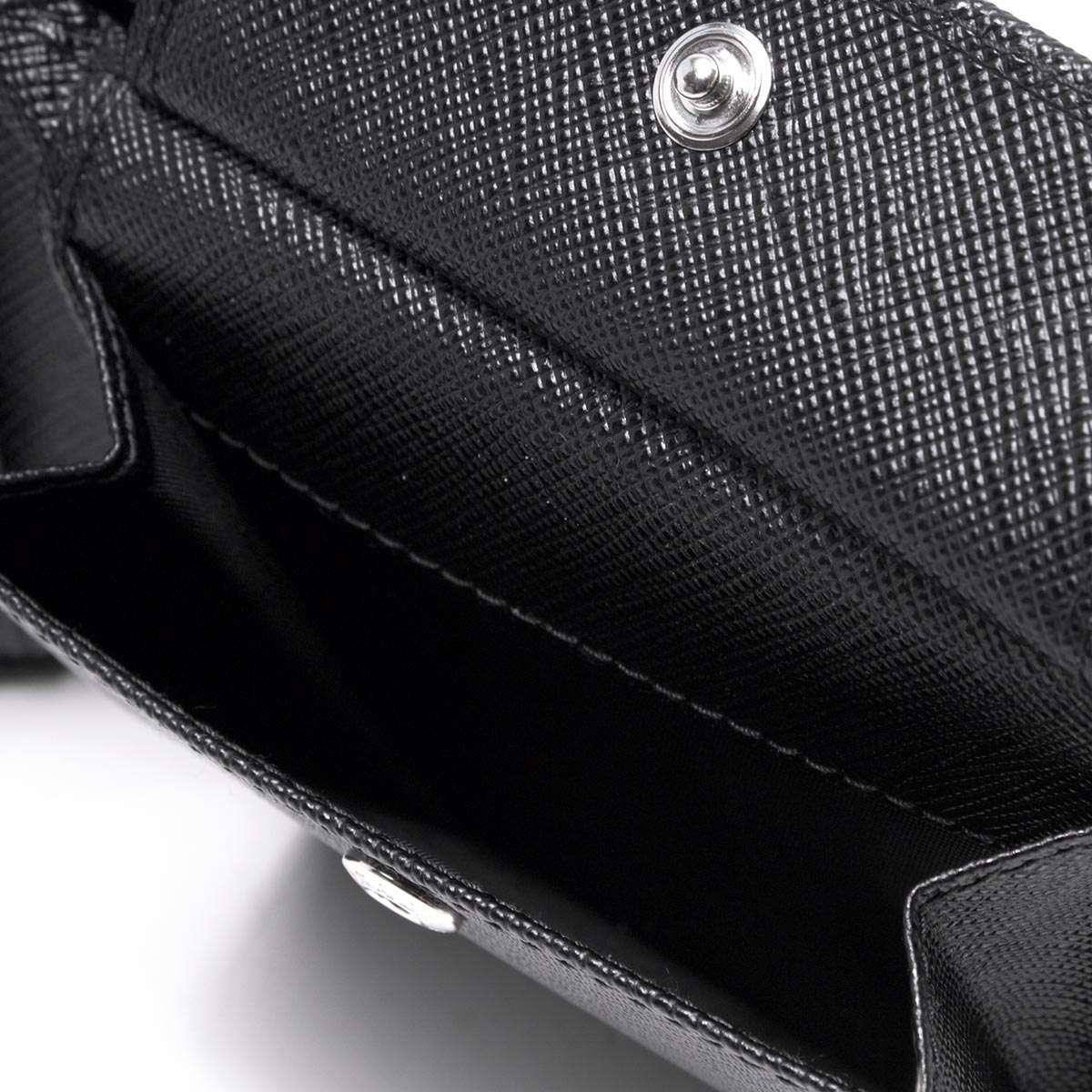 プラダ PRADA 二つ折り財布 SAFFIANO TRIANG ブラック 2MO738 QHH F0002 メンズ