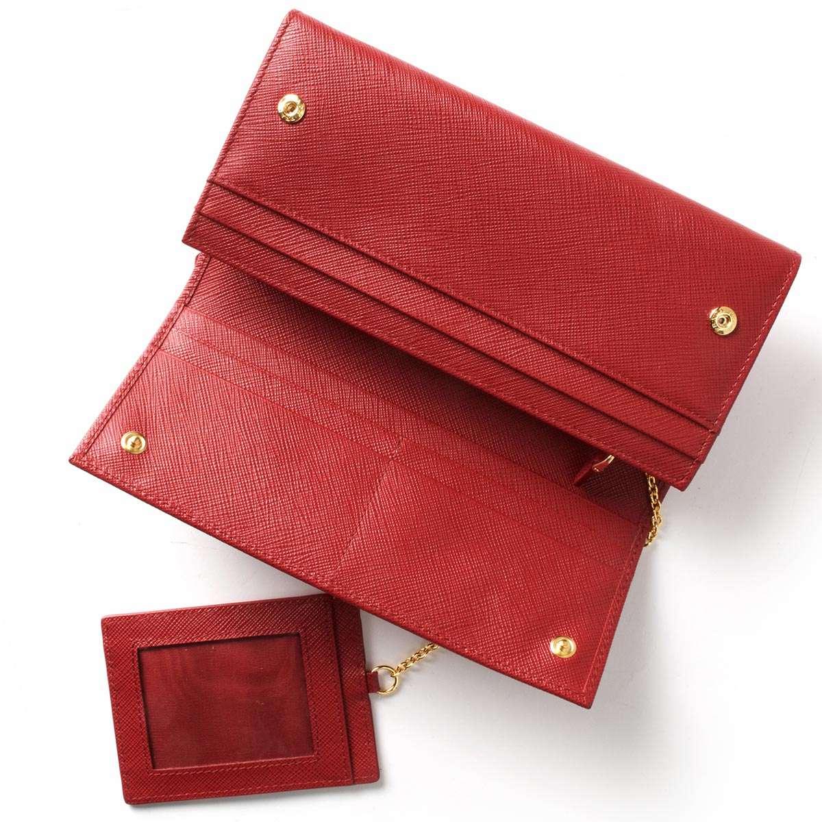 プラダ PRADA 長財布 SAFFIANO TRIANG 三角ロゴプレート フォーコレッド 1MH132 QHH F068Z レディース