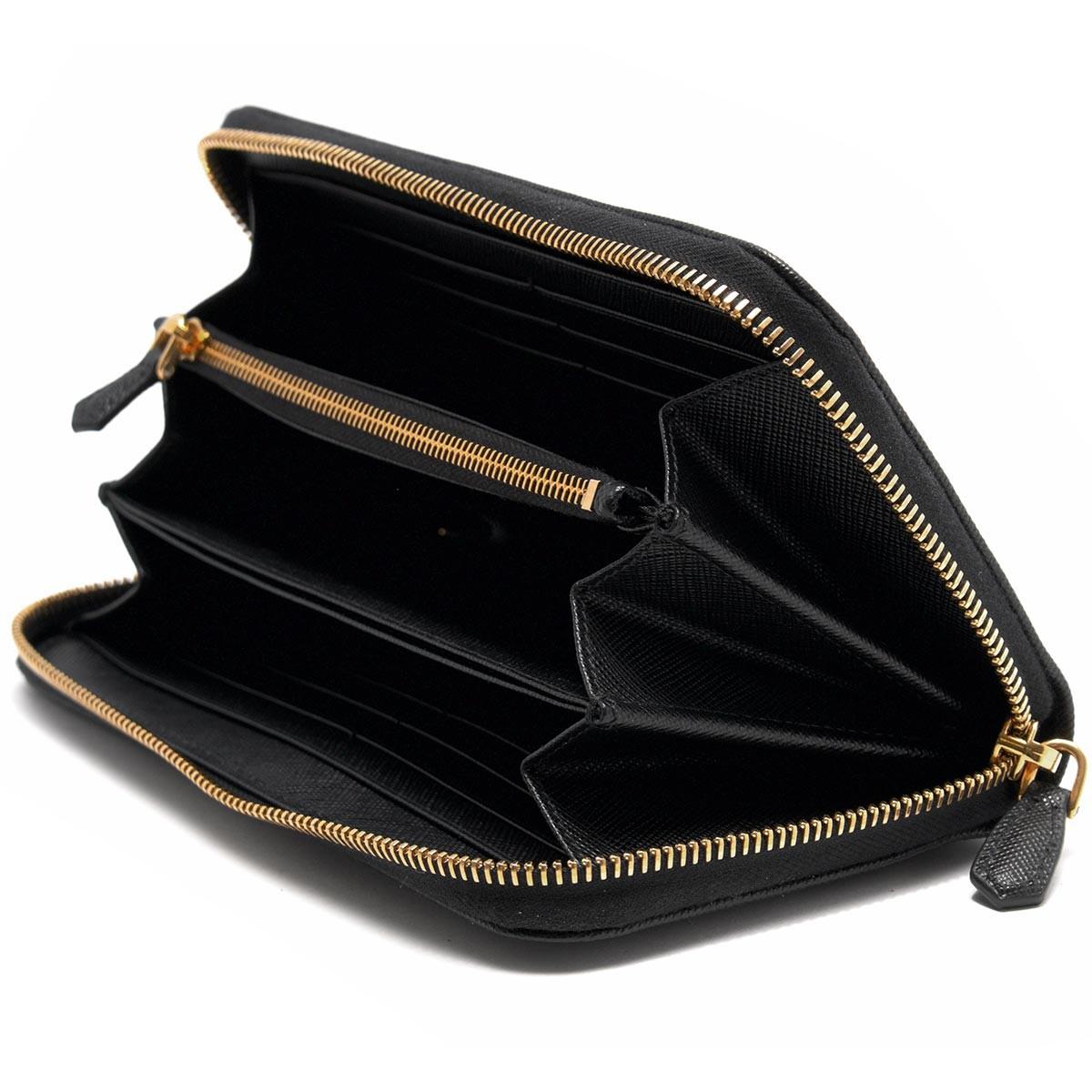プラダ PRADA 長財布 SAFFIANO METAL ブラック 1ML506 QWA F0002 レディース