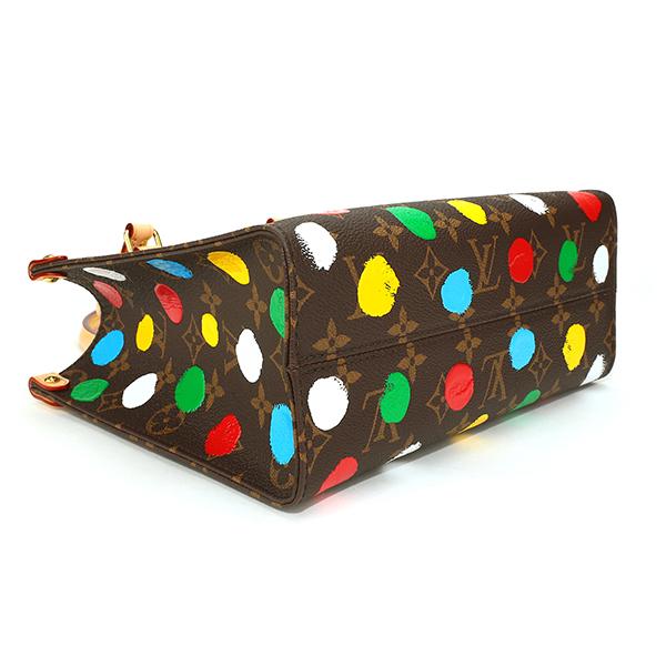 ルイヴィトン モノグラム オンザゴーPM LV×YK 草間彌生 ドット 2way ショルダー トートバッグ 小銭入れ コインパース M46380