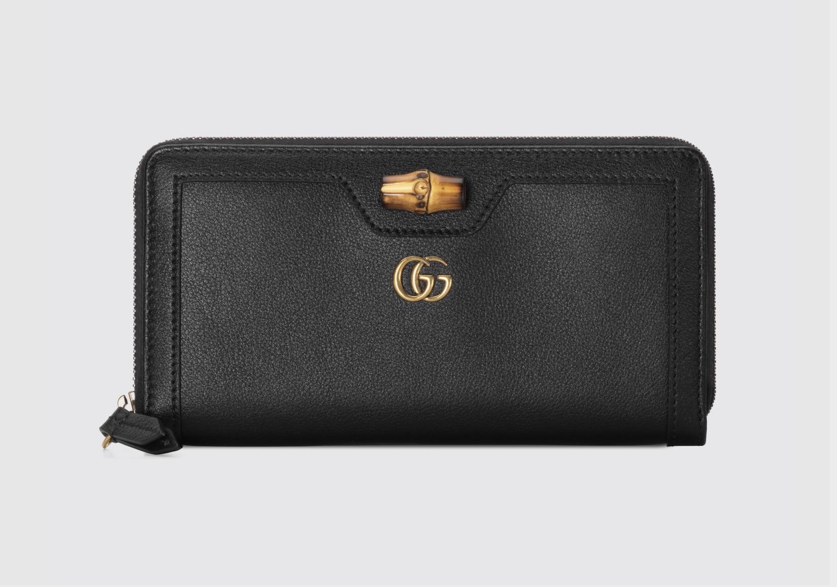 グッチ バンブー コンチネンタルウォレット ラウンド長財布 レザー ブラック 658634 17Q0T 1000