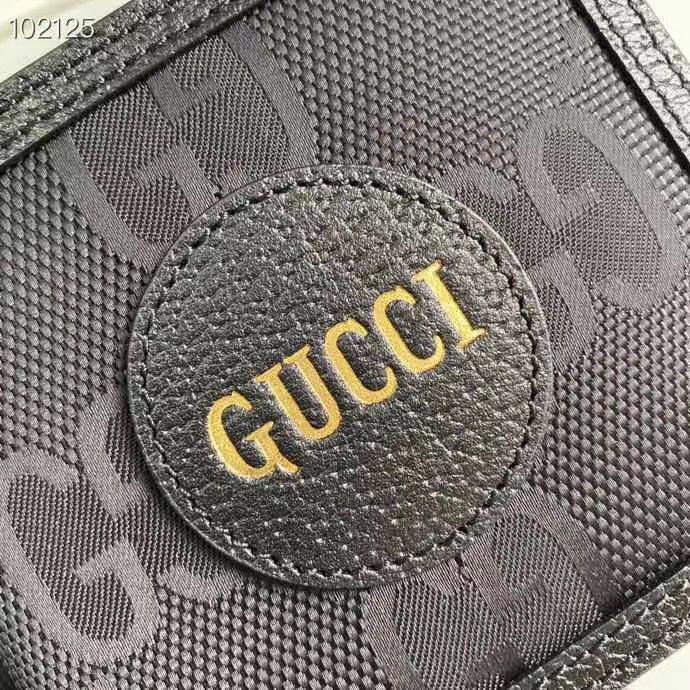 グッチ コインウォレット 二つ折り財布 ブラック ナイロン レザー 625573 H9HAN 1000