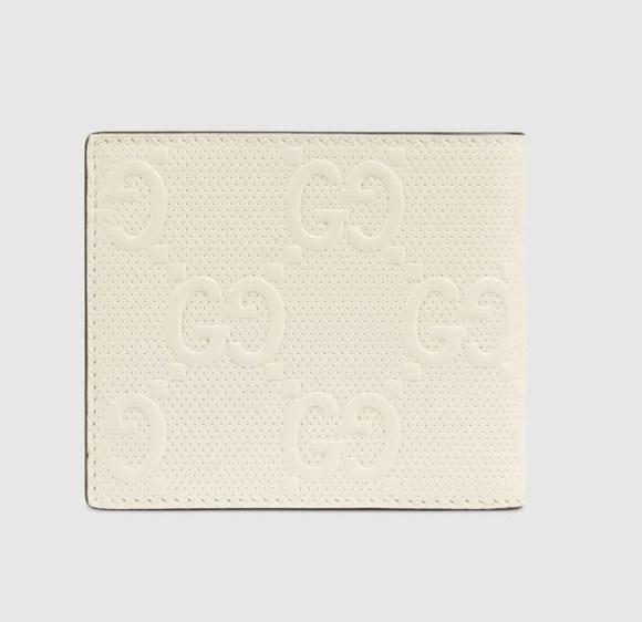 グッチ GUCCI GG柄 二つ折り財布 GGエンボス コインウォレット 二つ折り財布 レザー ホワイト メンズ 625555 1W3AN 9022