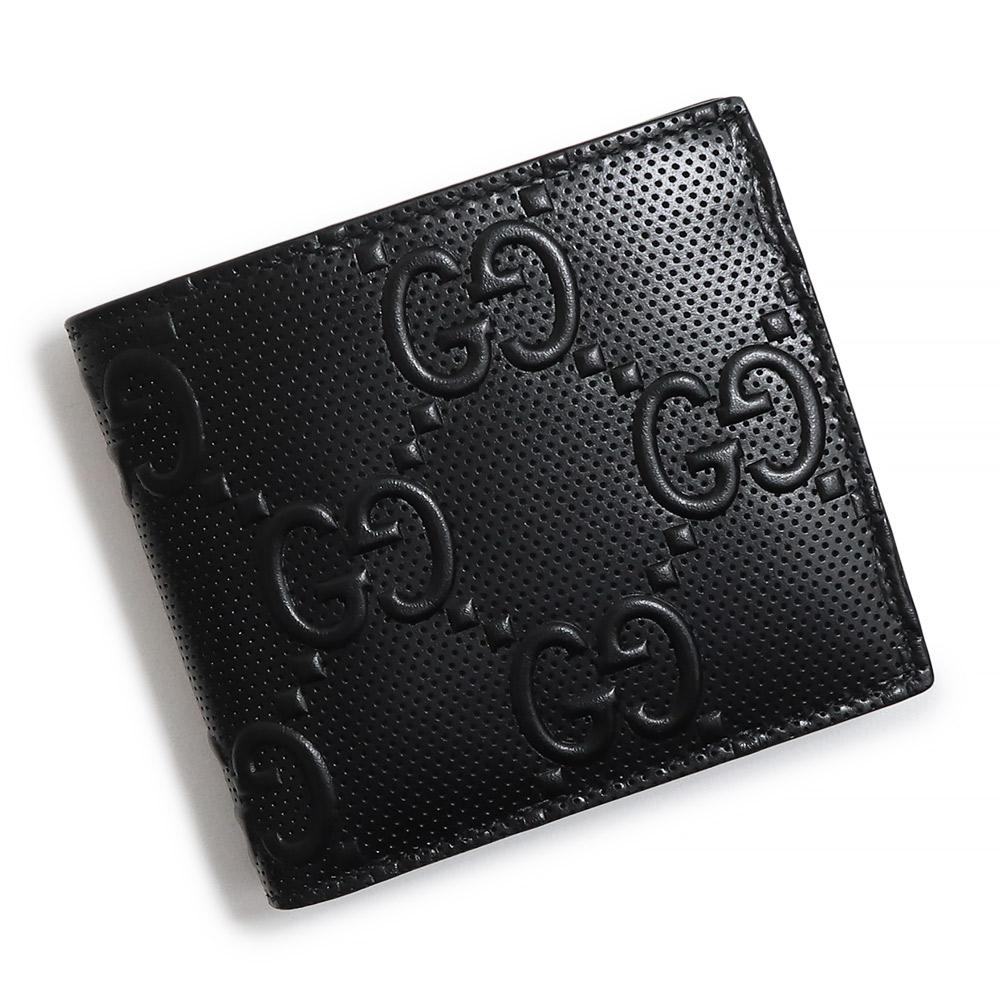 グッチ GUCCI GG柄 二つ折り財布 GGエンボス コインウォレット 二つ折り財布 レザー ブラック メンズ 625555 1W3AN 1000