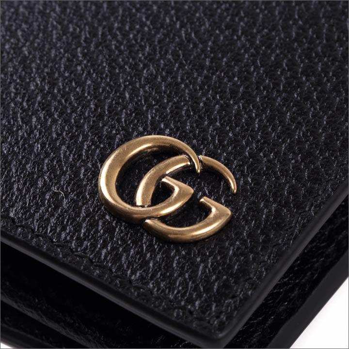 グッチ GUCCI フラップ長財布 GGマーモント メンズ レディース ブラック 428740-DJ20T-1000