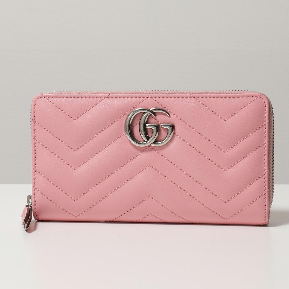GUCCI GGマーモント ラウンドファスナー長財布 ピンク 443123 DTD1P 5815