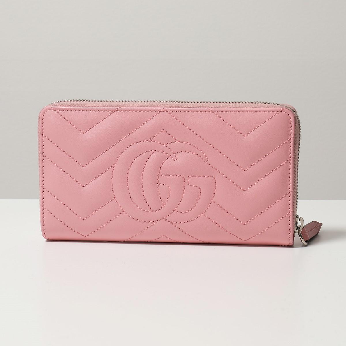 GUCCI GGマーモント ラウンドファスナー長財布 ピンク 443123 DTD1P 5815