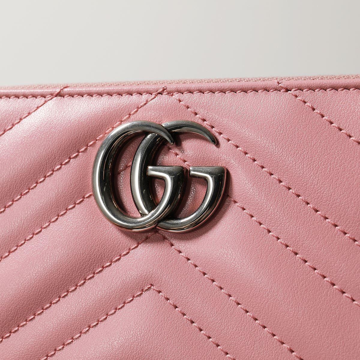 GUCCI GGマーモント ラウンドファスナー長財布 ピンク 443123 DTD1P 5815