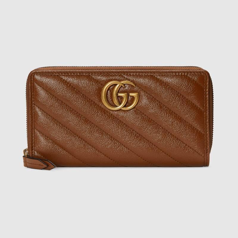 グッチ GG Marmont ダブルGロングウォレット 長財布 ブラウン 443123 0OLFT 2535