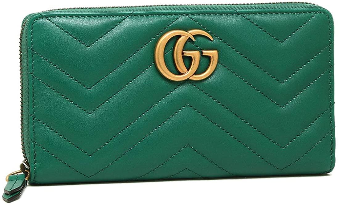 グッチ ラウンドファスナー GGマーモント レディース 長財布 グリーン 443123 DRW1T 3120