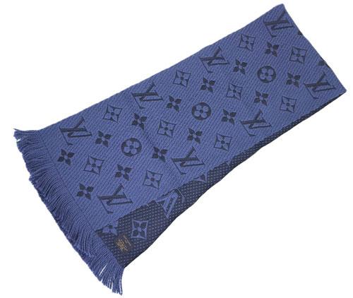 LOUIS VUITTON ルイ・ヴィトン マフラー エシャルプ・ロゴマニア ブルーデニムダーク M70812