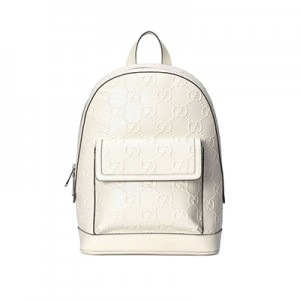 グッチ GUCCI GGエンボス バックパック リュックサック レザー ホワイト 658579 1W3BN 1000