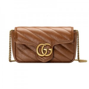 グッチ GUCCI キルティング スーパーミニバッグ ブラウン 476433 0OLFT 2535
